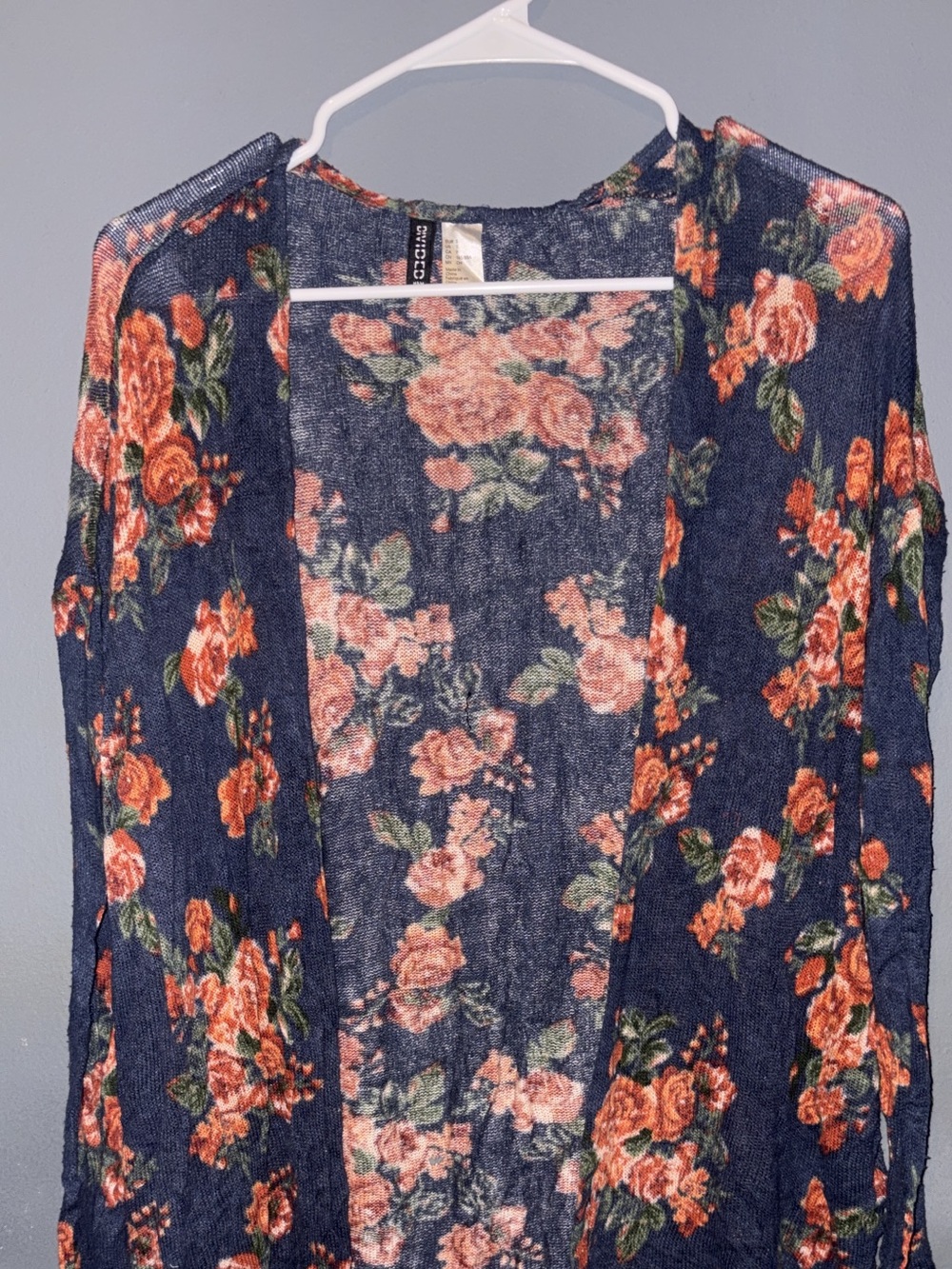 Divided floral print cardigan